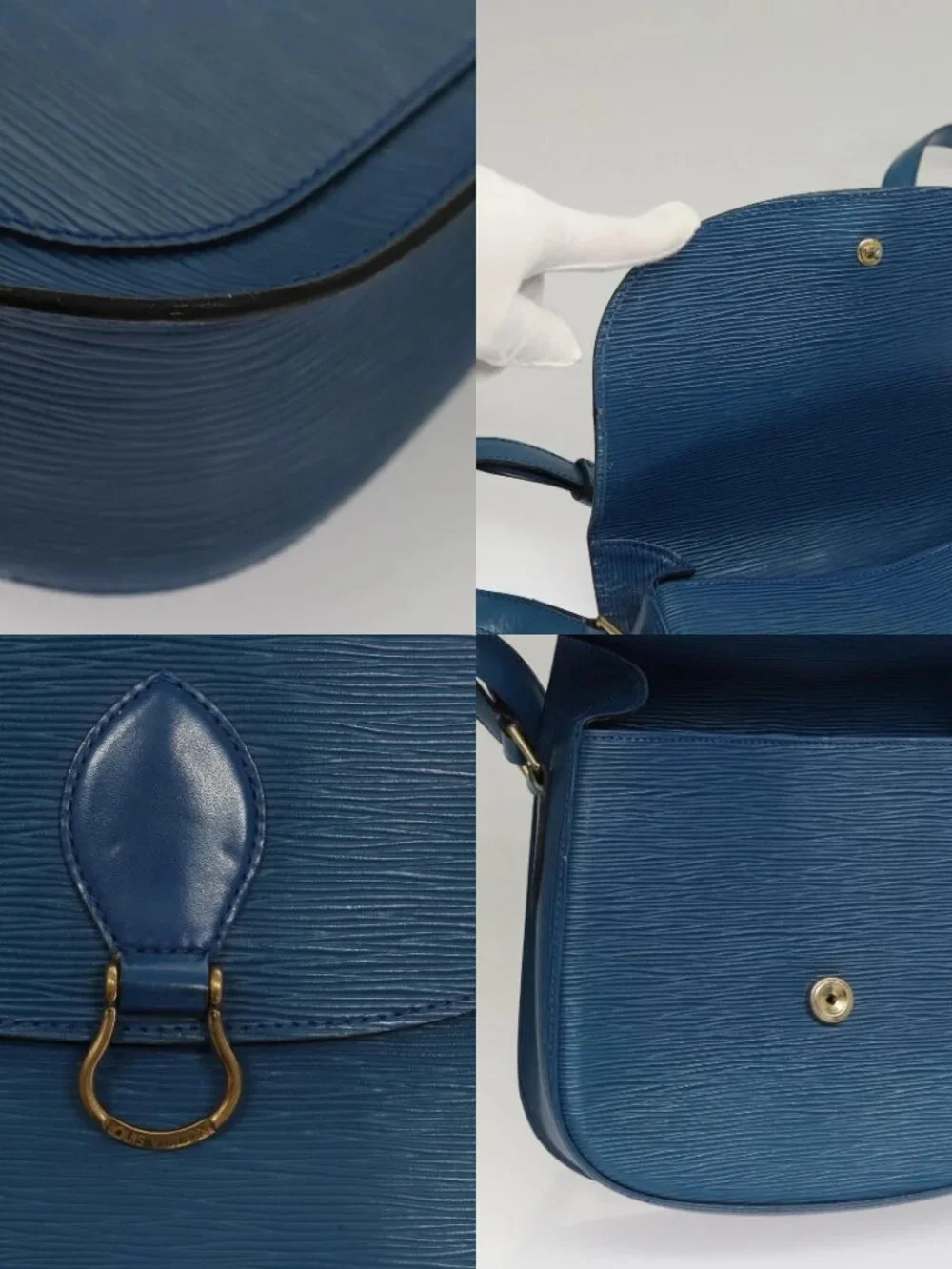 LOUIS VUITTON Epi Saint Cloud GM Shoulder Bag Toledo Blue M52195 LV Auth 117532